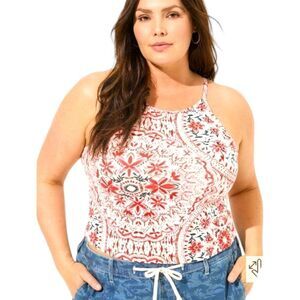 NEW TORRID Plus Size Foxy High Neck Floral Crop Top 4X